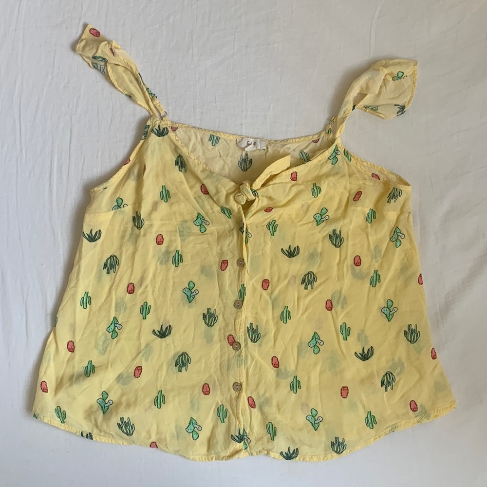 Yellow Cactus Tank Top
